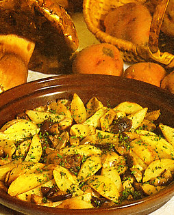 Patatas con setas de calabaza