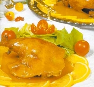 Pato a la naranja con gelatina