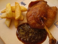Pato lacado con salsa de higos y miel