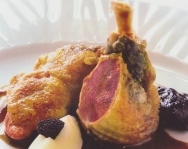 Pato trufado con salsa de Pedro Ximénez
