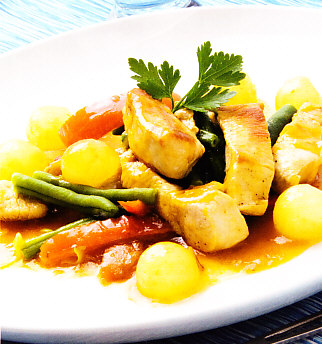 Pavo agridulce con melón