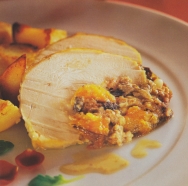 Pavo relleno de frutos secos