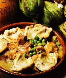 Pecho de lechazo con el jugo de la huerta