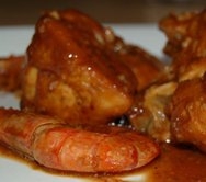 Pechugas de pollo con gambas