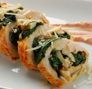 Pechugas de pollo rellenas de champiñones y espinacas