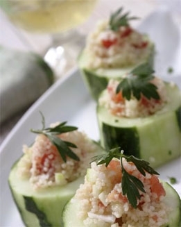 Pepinos rellenos de cuscús