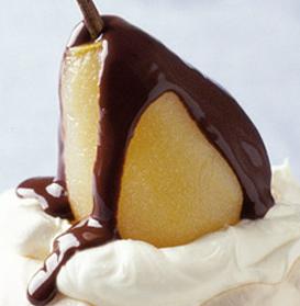 Peras con chocolate