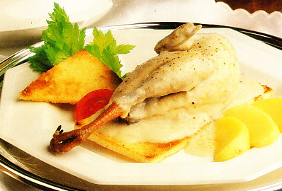 Perdiz con manzanas al Calvados