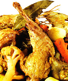 Perdiz con verduras en escabeche