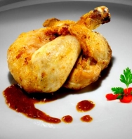 Picantones rellenos de foie