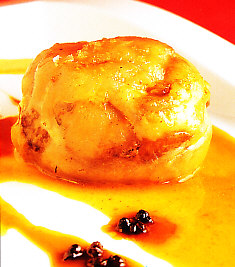 Pies de cerdo rellenos con setas de calabaza