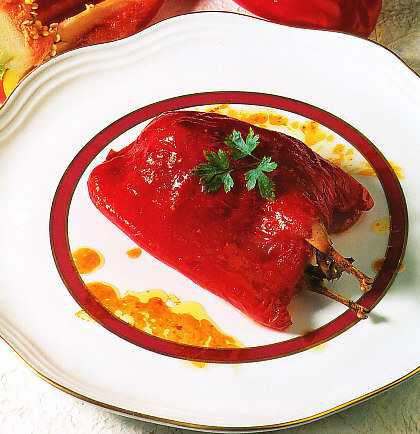 Pimientos morrones con codorniz