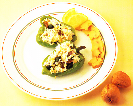 Pimientos rellenos al vapor