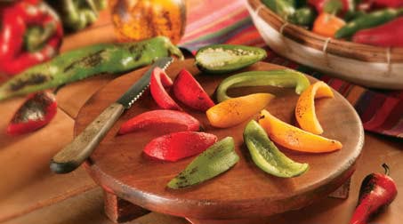 Pimientos y chiles asados