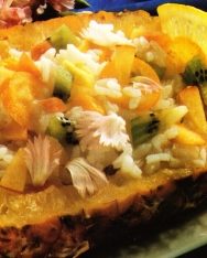 Piña con flores