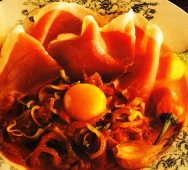 Pisto con jamón