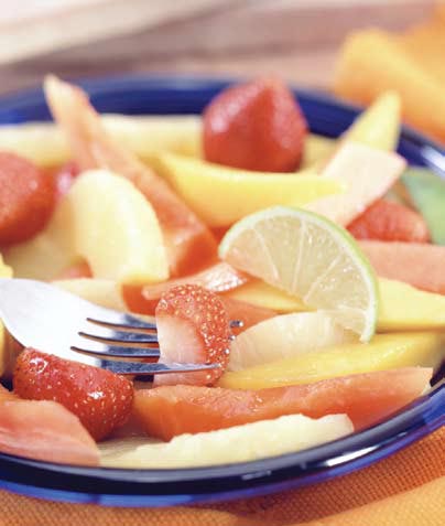 Plato de fruta tropical