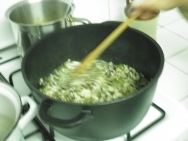 Pochando las verduras