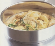 Pollo a la crema de Calvados