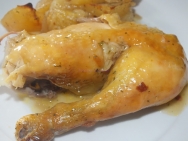 Pollo a las especias con ensalada de melocotón