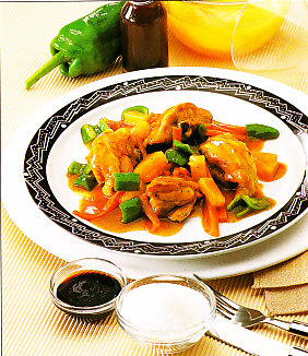 Pollo agridulce con piña