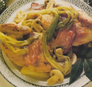 Pollo al vino blanco