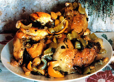 Pollo con ajos