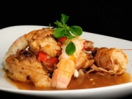 Pollo con cigalas