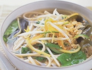 Pollo con fideos udon