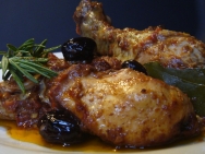 Pollo de corral rustido al aroma de naranja