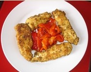 Pollo empanado al ajillo