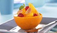 Pomelos con macedonia de frutas