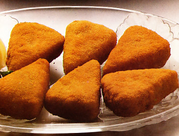 Porciones de quesito rebozadas