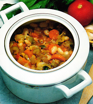 Potaje de alubias blancas y verduras