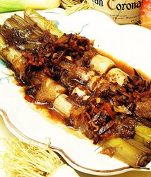 Puerros al vino  tinto