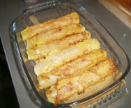 Puerros rellenos de carne y jamón