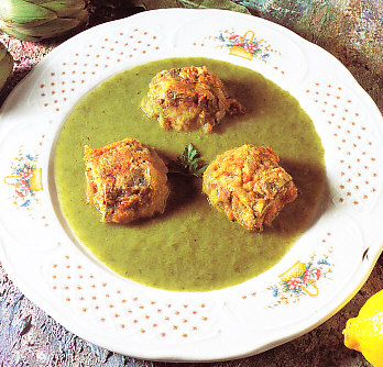 Puré de acelgas con alcachofas