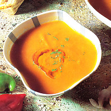 Puré de calabaza con picatostes