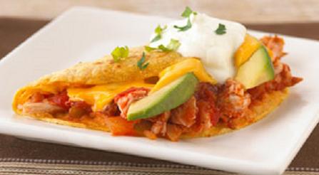 Quesadilla de jamón de pavo  con espinacas