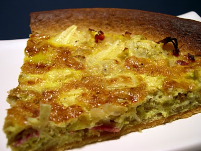 Quiche de alcachofas con jamón