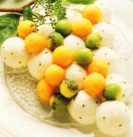 Racimo de helado con frutas