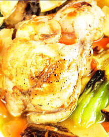 Rape a la plancha con verduras