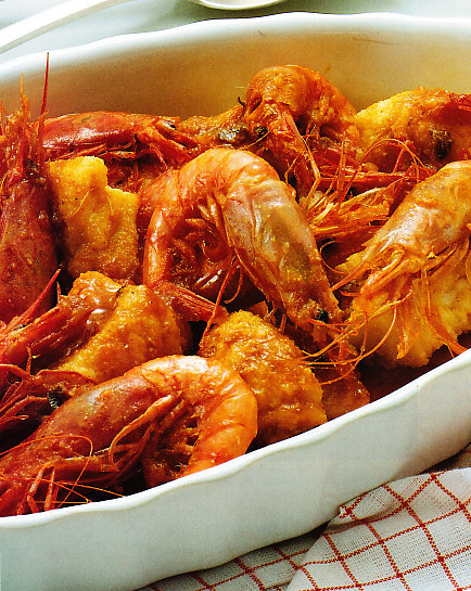 Rape con gambas