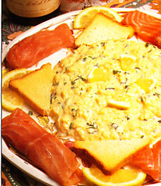 Revoltillo de huevos con salmón ahumado
