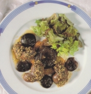 Riñones de cordero y champiñones a la plancha