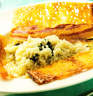 Risotto de espinacas con panceta