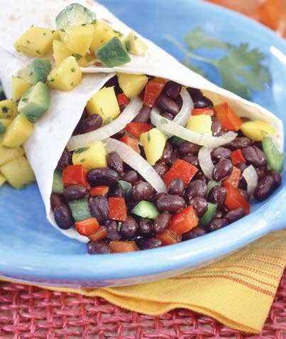 Rollito de vegetales y frijoles