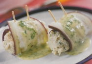 Rollitos de berenjena y pechuga de pollo