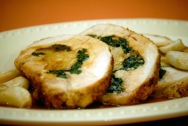 Rollitos de conejo con espinacas