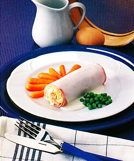 Rollitos de jamón con bechamel